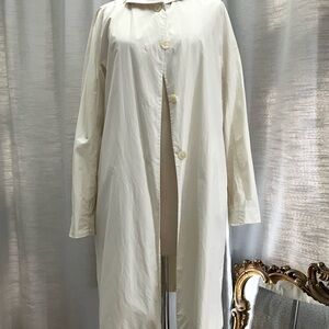JIL SANDER Spring/Summer Minimalist Cream Trench Coat 36 fits US6-8
